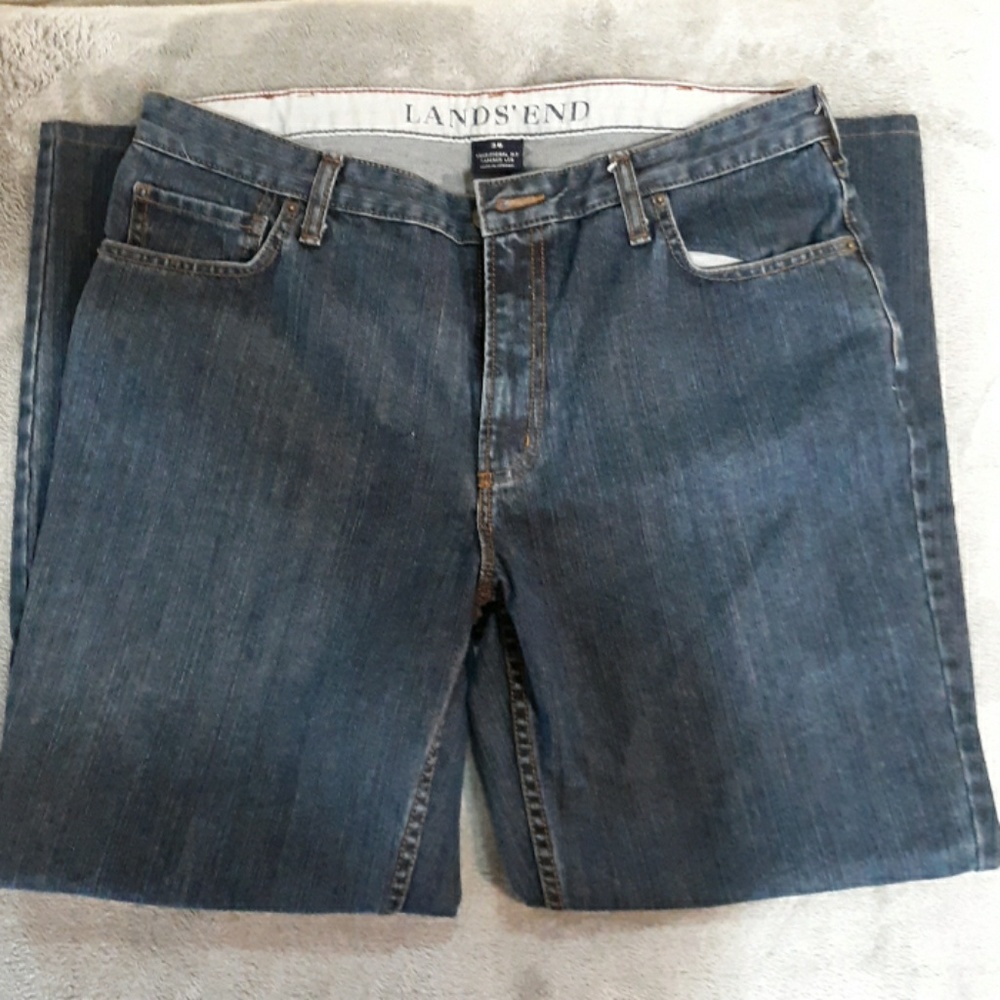 Lands' End Men's Traditional Fit Tapered Leg Jeans